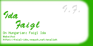 ida faigl business card